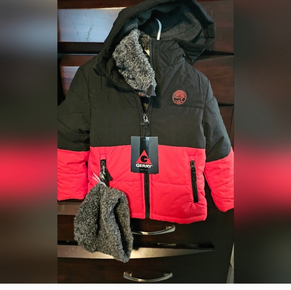 Gerry kids systems jacket. Hat, fleece jacket and winter coat nwt red bl…